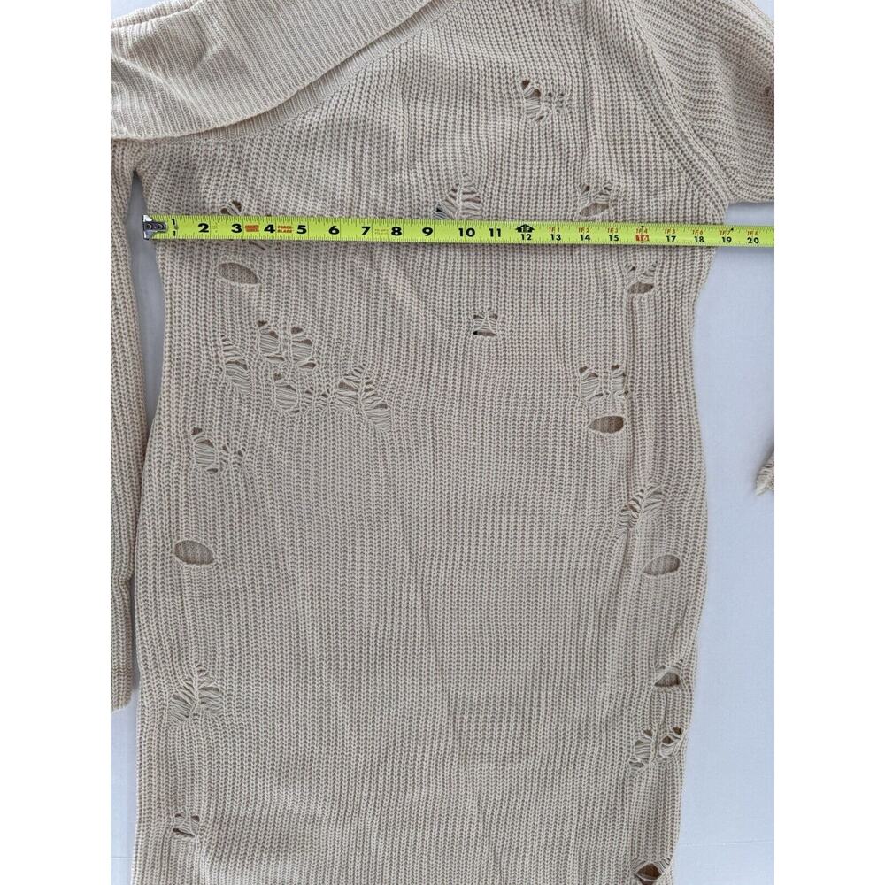 Fashion Nova Sweater Dress Plus Sz 2X One Shoulder Sexy Grunge Distressed Club - Picture 9 of 16